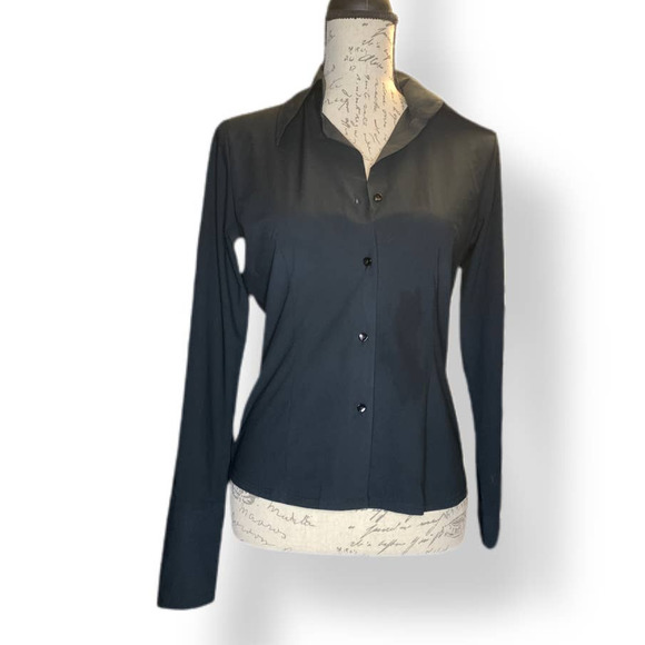 Sisley button down blk l/s top - Picture 8 of 9